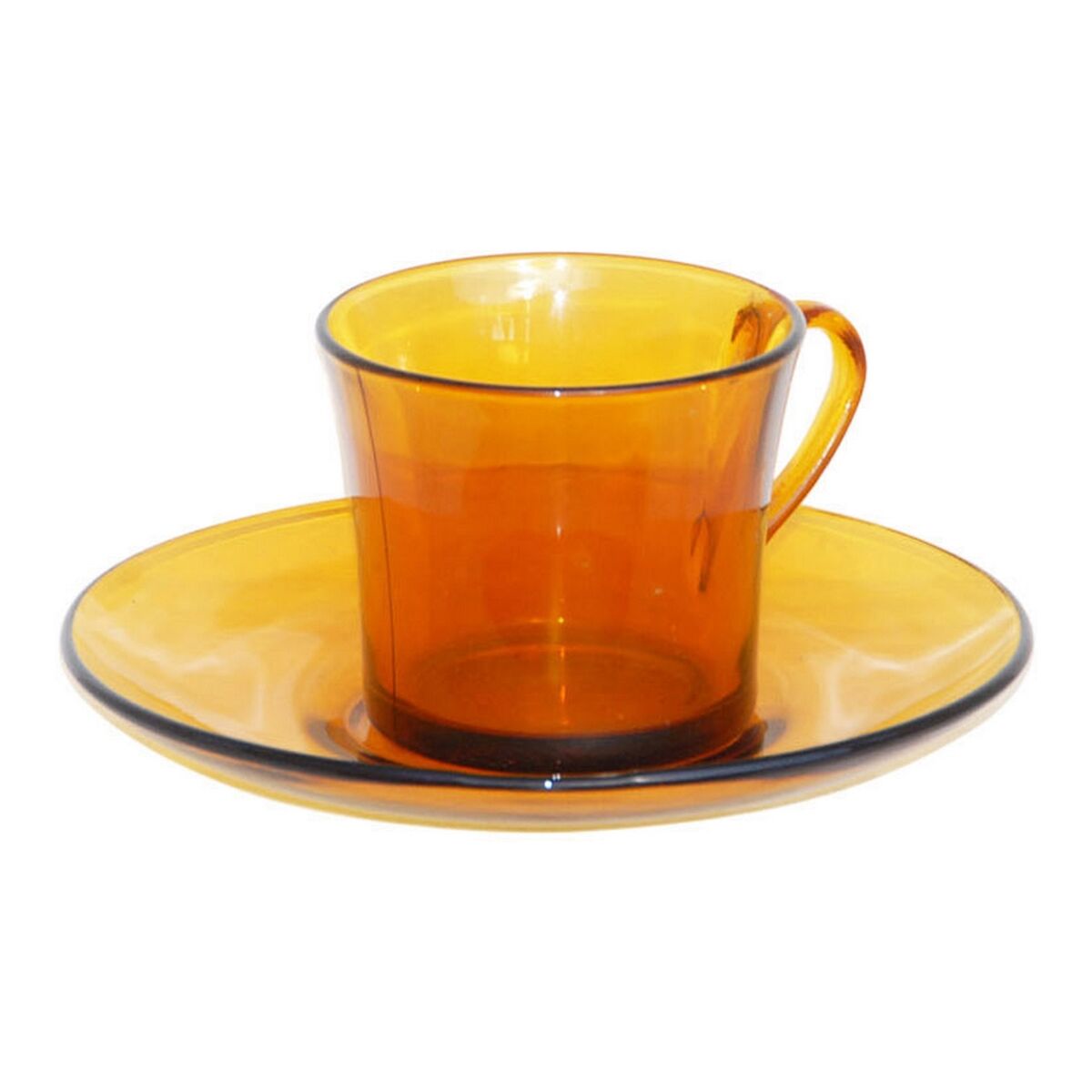 Cup with Plate Duralex 9006DS12A0111 Amber 180 ml (6 Pieces) (6 Units)
