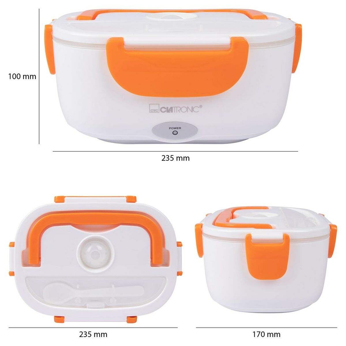 Lunch box Clatronic LB 3719 Orange White/Orange Plastic Rectangular 1,7 L