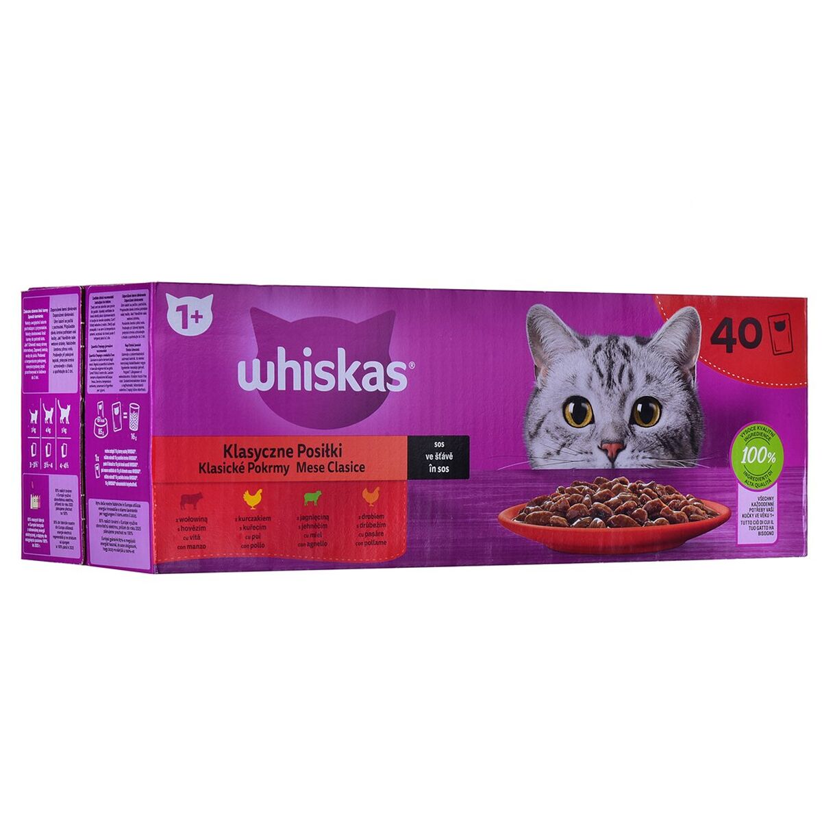 Cat food Whiskas Classic Meals Chicken Veal Lamb Birds 40 x 85 g