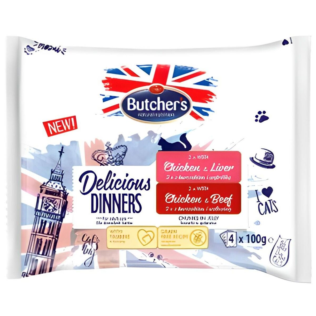 Cat food Butcher's Delicious Chicken Veal Liver 4 x 100 g