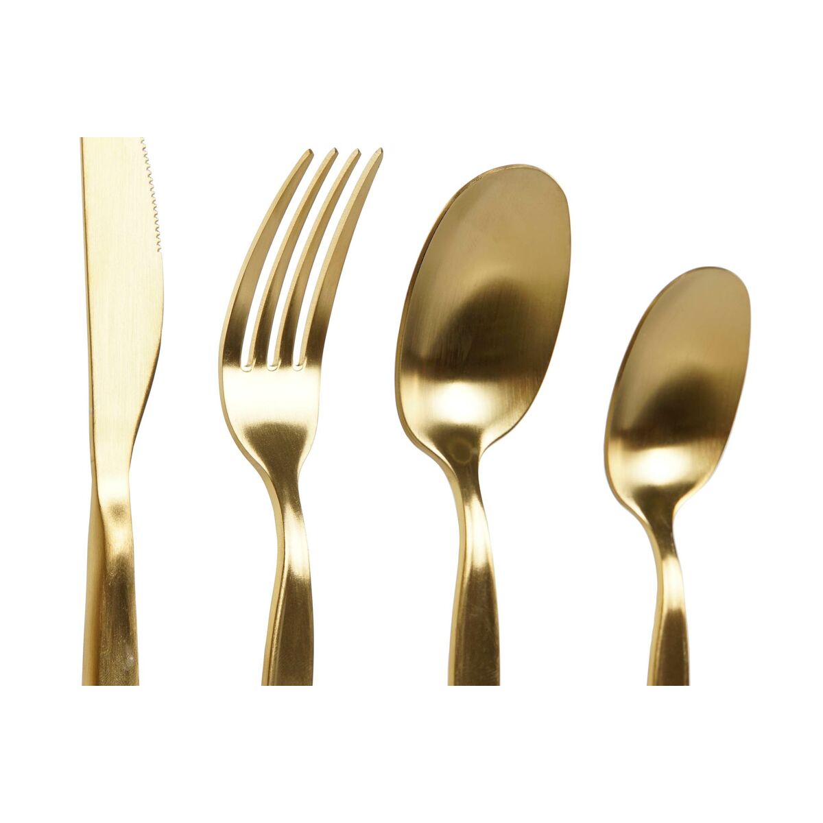 Cutlery DKD Home Decor Golden Stainless steel 2 x 0,5 x 22 cm 24 Pieces