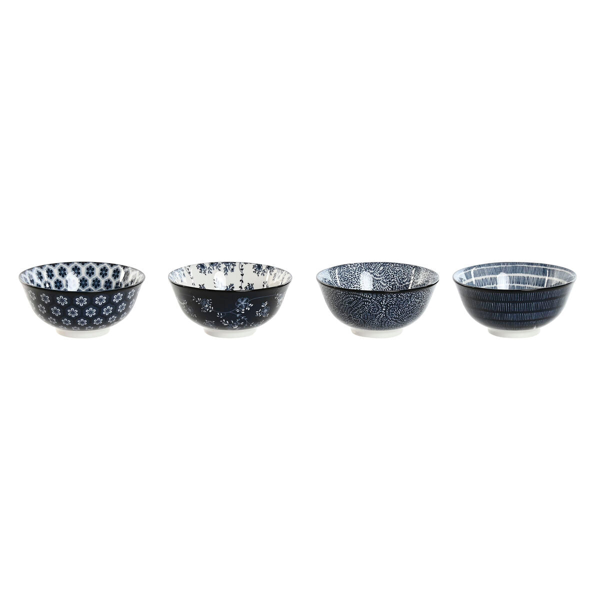 Set of bowls Home ESPRIT Blue White Porcelain Shabby Chic 15 x 15 x 7 cm