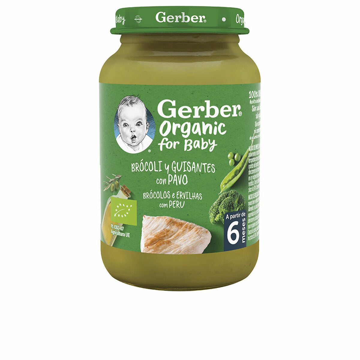 Babyvoeding Nestlé Gerber Organic Pavo Doperwten Broccoli 190 g