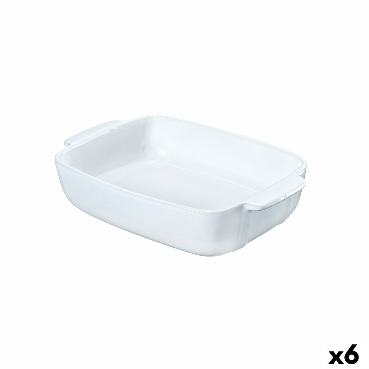 Serving Platter Pyrex Signature White Ceramic Rectangular 25 x 19 x 7 cm (6 Units)