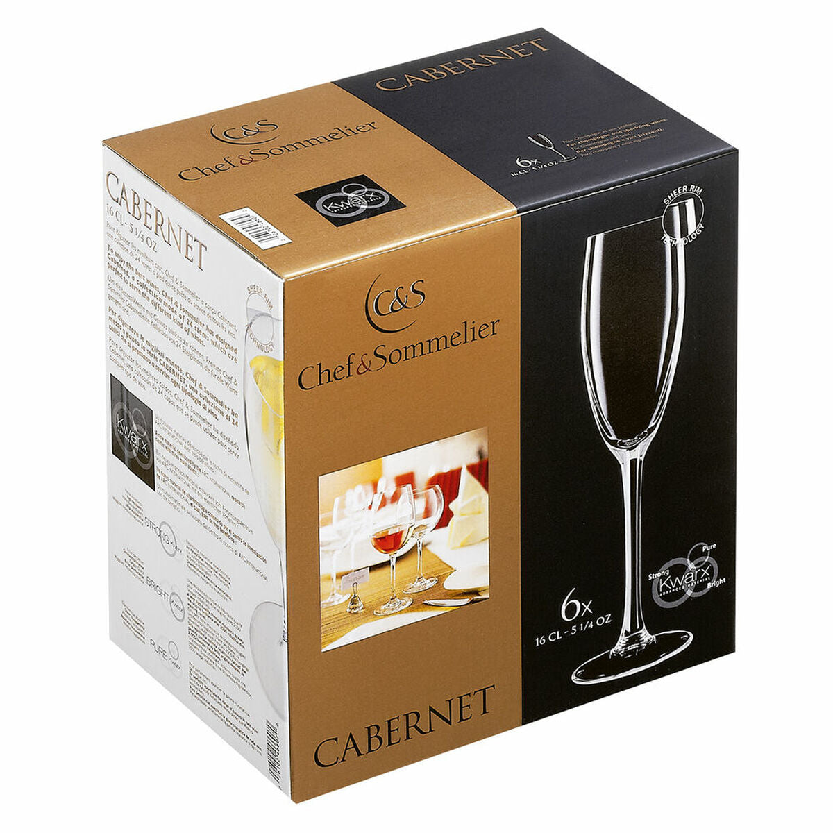Champagneglas Chef&Sommelier Cabernet Transparant Glas 6 Stuks (16 cl)
