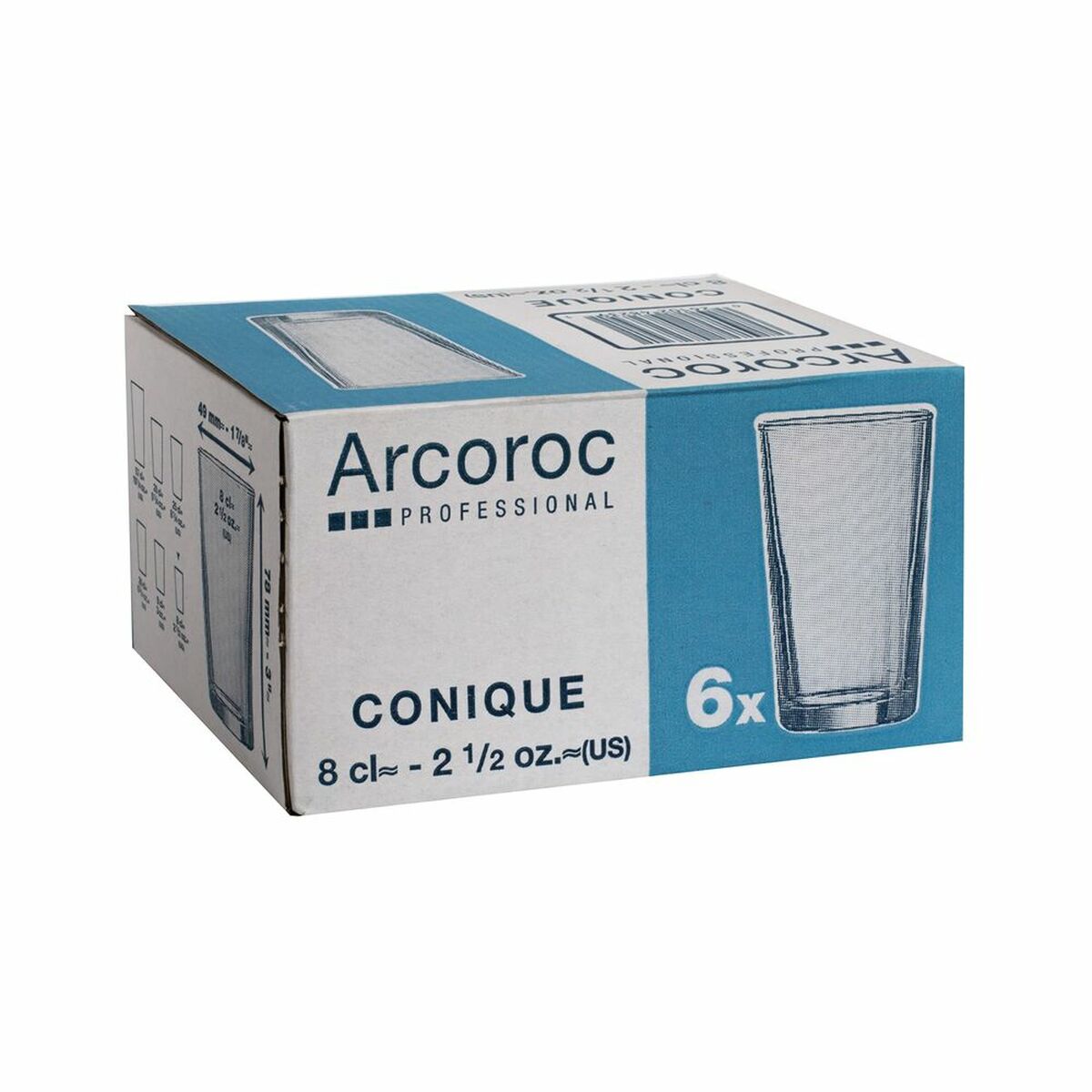 Glas Arcoroc Conique Transparant Glas (6 Stuks) (8 cl)
