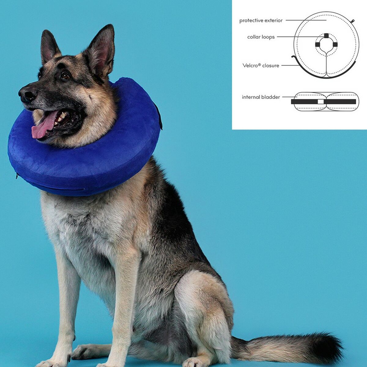 Herstelhalsband voor honden KVP Kong Cloud Blauw Opblaasbaar (Max. 15 cm)