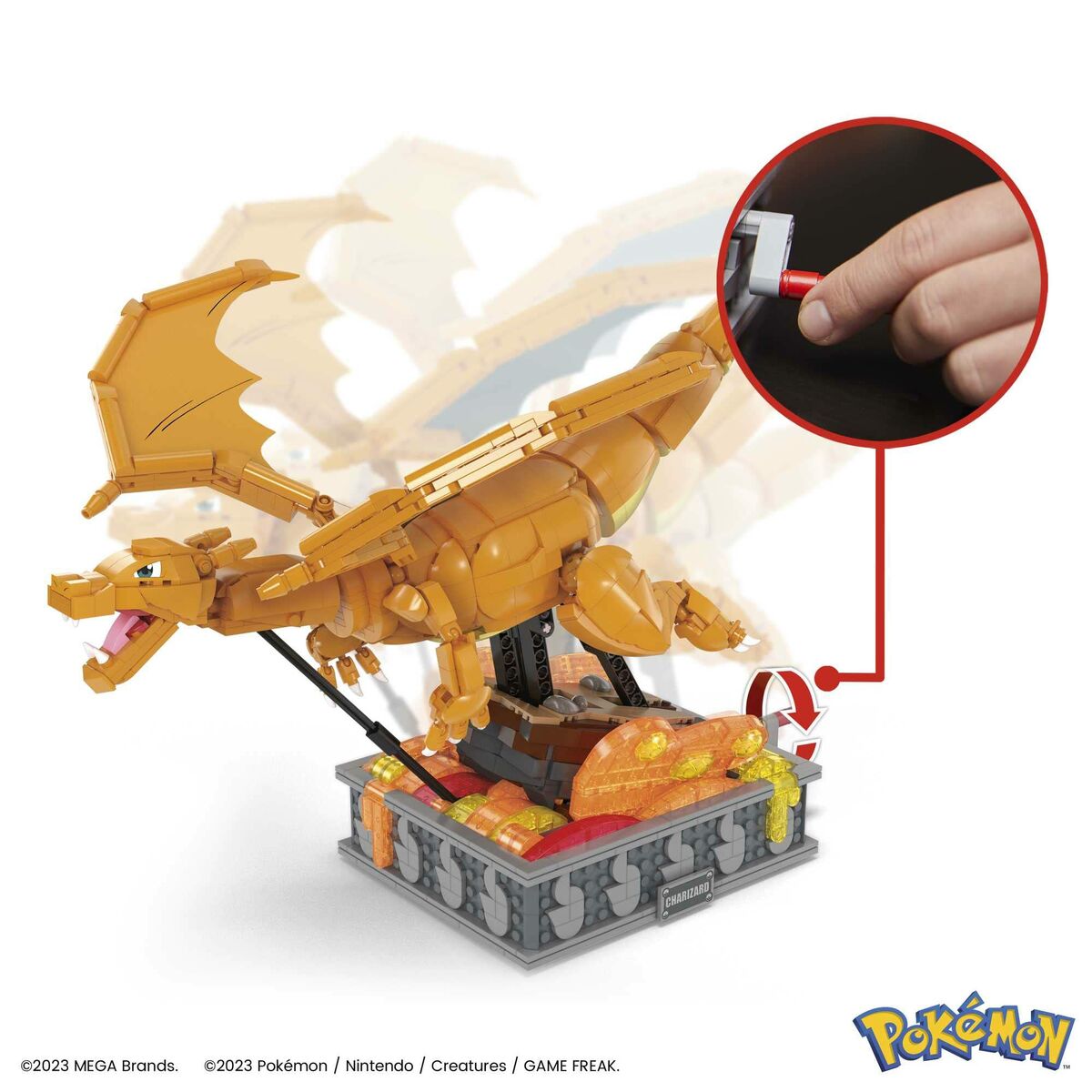 Constructiekit Pokémon Mega Construx -  Motion Charizard 1664 Onderdelen