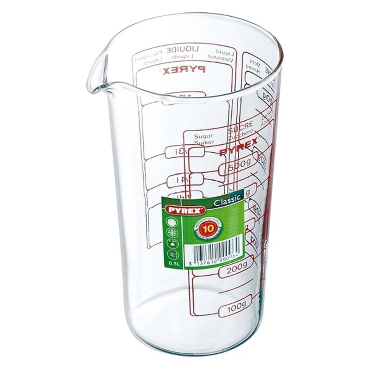 Glas Pyrex Classic Vidrio Transparant Glas (0,5 L)