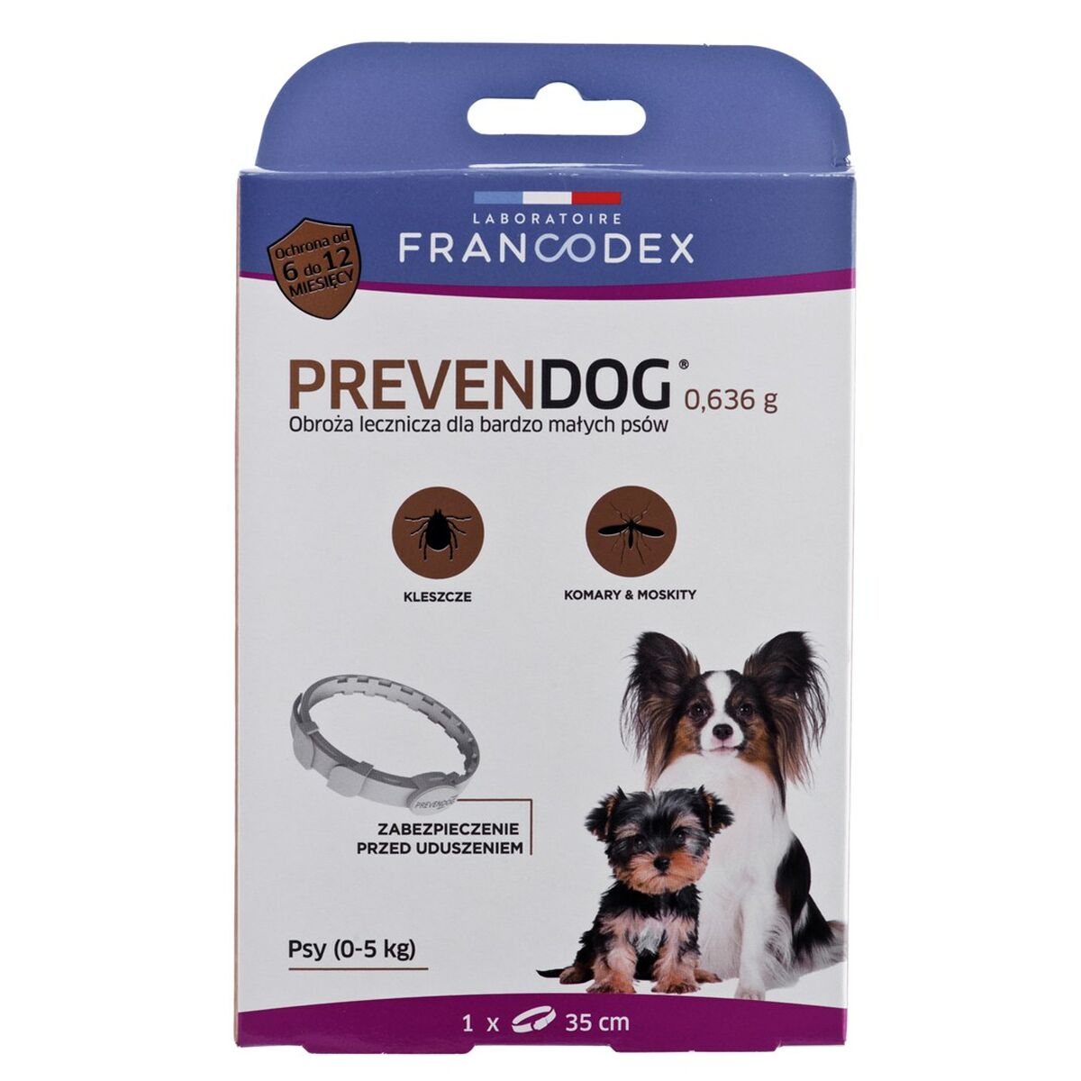 Anti-parasite collar Francodex PrevenDog 35 cm Ticks