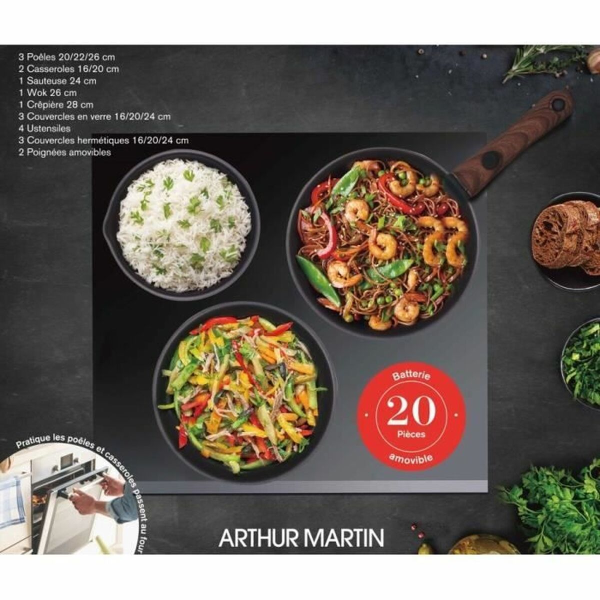 Cookware Arthur Martin 20 Pieces