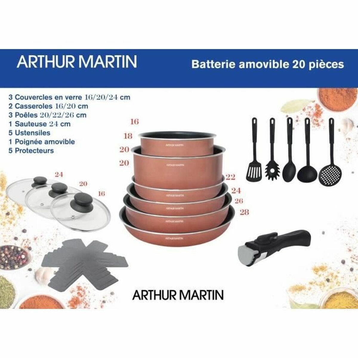 Cookware Arthur Martin   20 Pieces