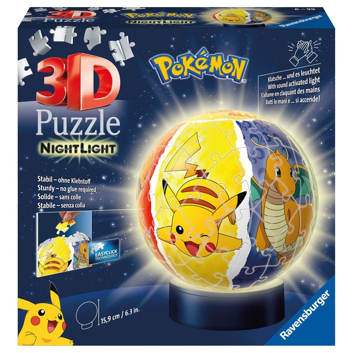 3D puzzel Pokémon Boven- en onderlicht 72 Onderdelen