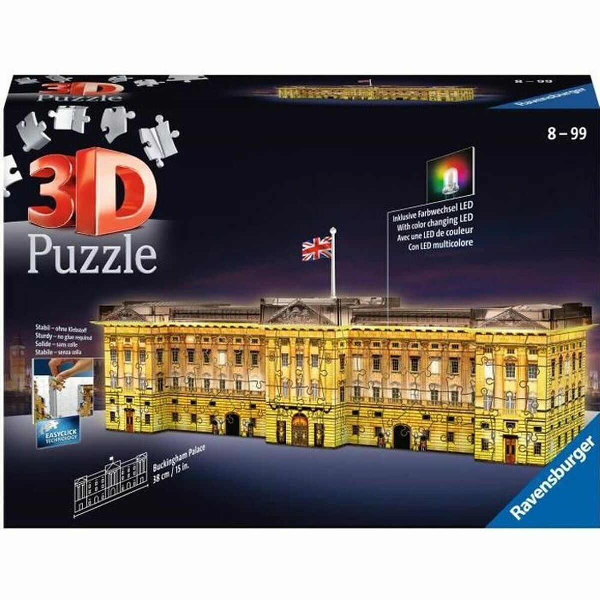 3D puzzel Ravensburger Buckingham Palace Illuminated 216 Onderdelen (216 Onderdelen)