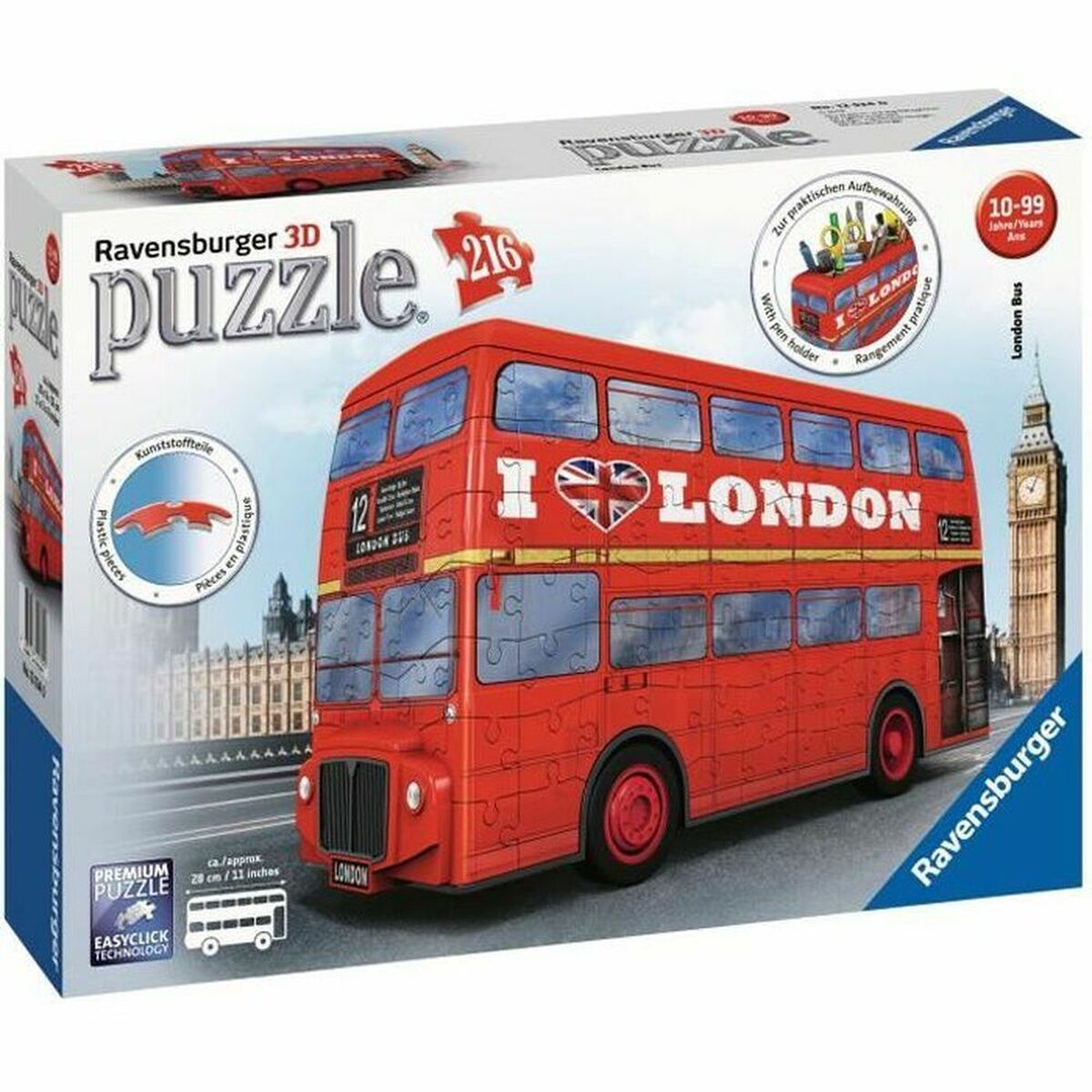 3D puzzel Ravensburger London Bus 216 Onderdelen