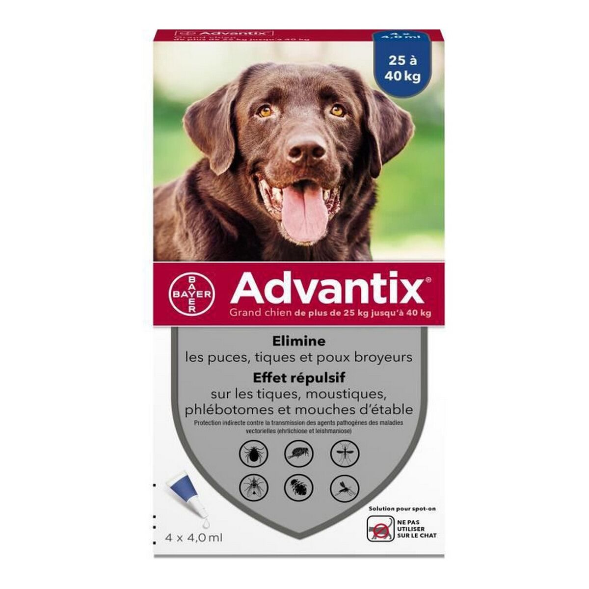 Anti-parasites Advantix Pipettes 25-40 Kg 4 ml 4 Units