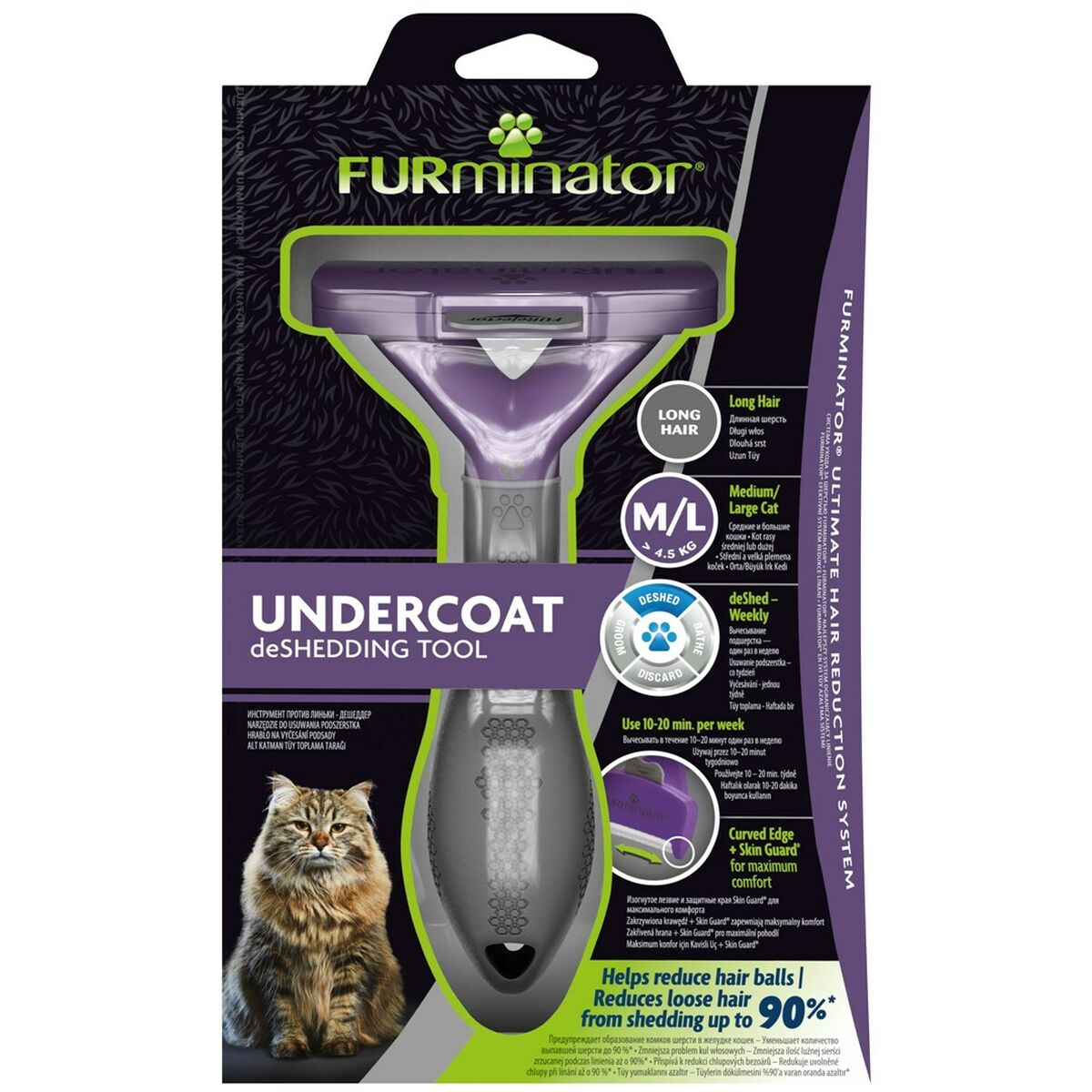 Brush Furminator FUR151357 Cat Large Black Violet