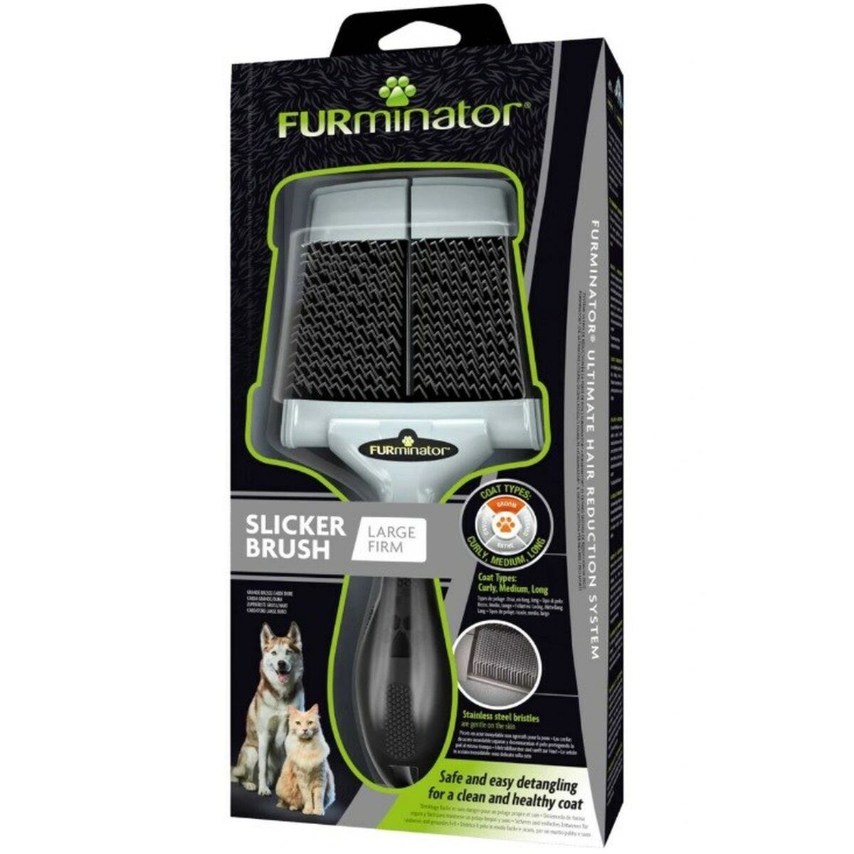 Dog Brush Furminator Firm Large Black Multicolour
