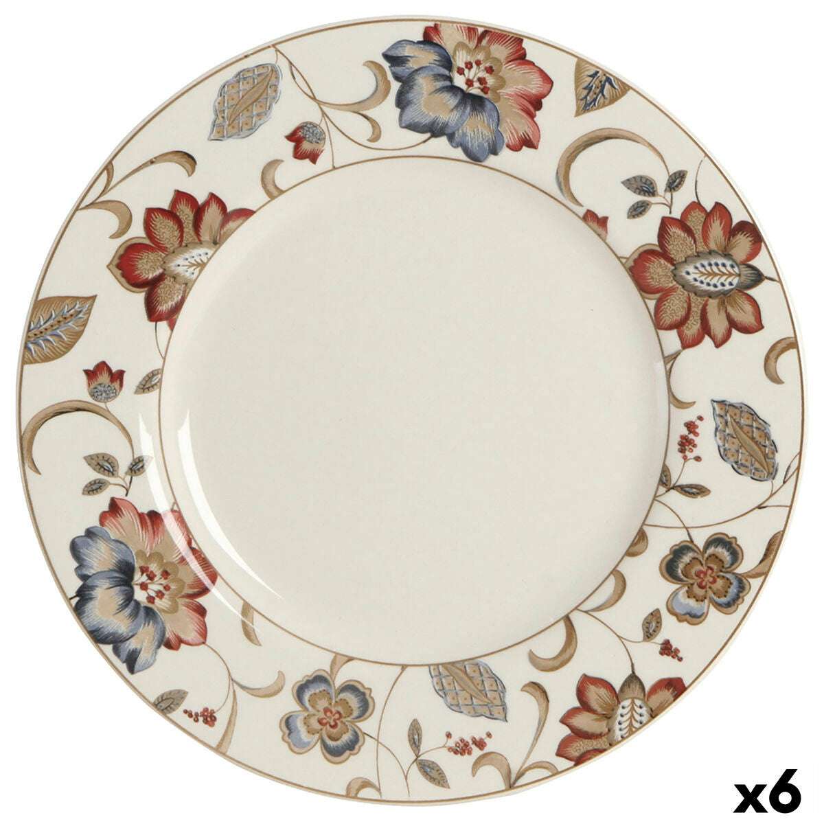 Flat plate Queen´s By Churchill Jacobean Floral Ø 27,3 cm Ceramic China crockery (6 Units)