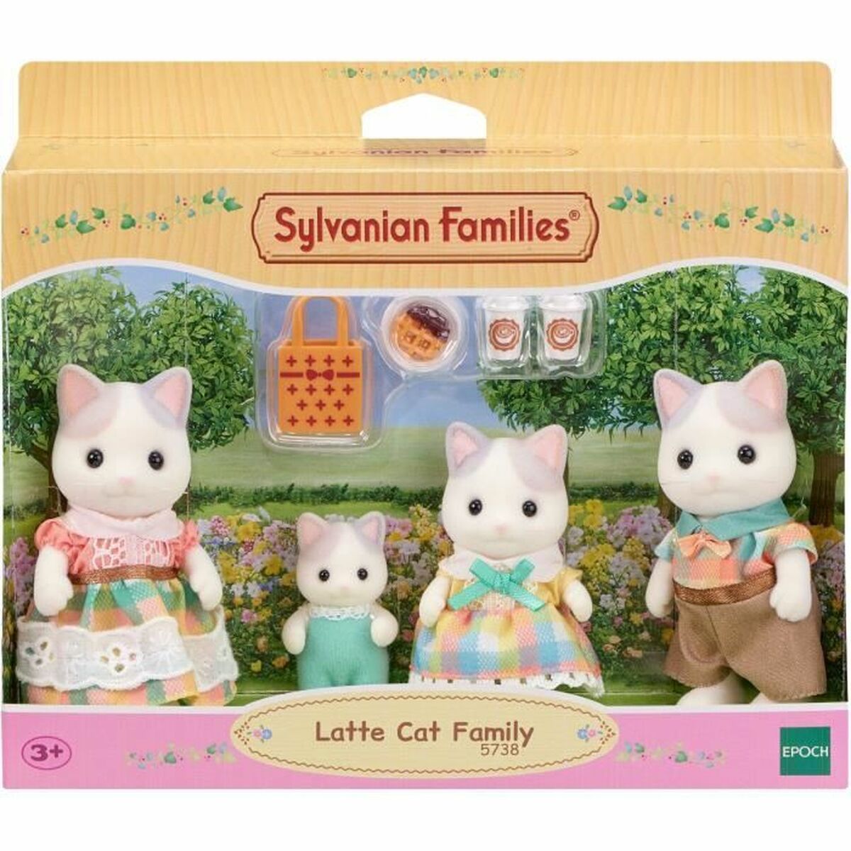Accessoires voor poppenhuis Sylvanian Families 5738 Latte Cat Family