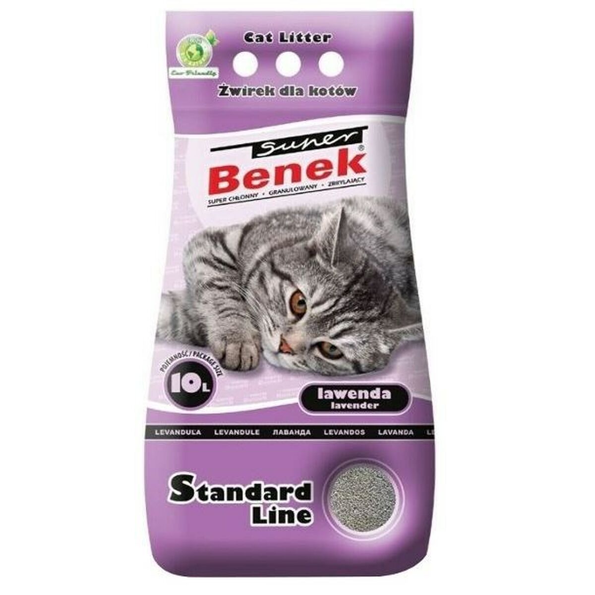 Kattenbakvulling Super Benek Standard Grijs Lavendel 10 L