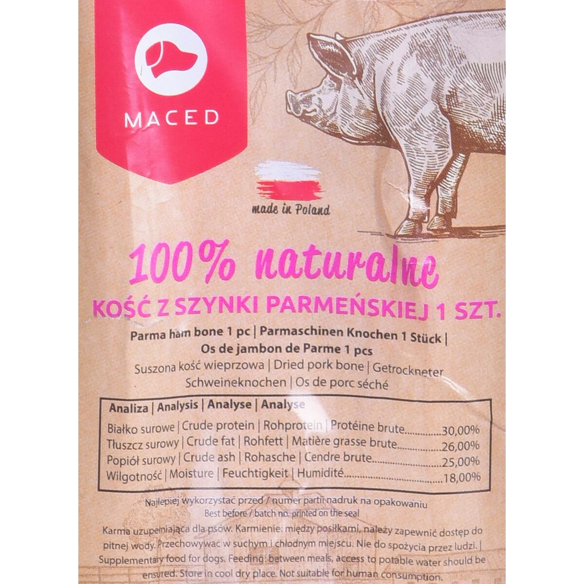 Dog Snack Maced Bone Pig 330 g