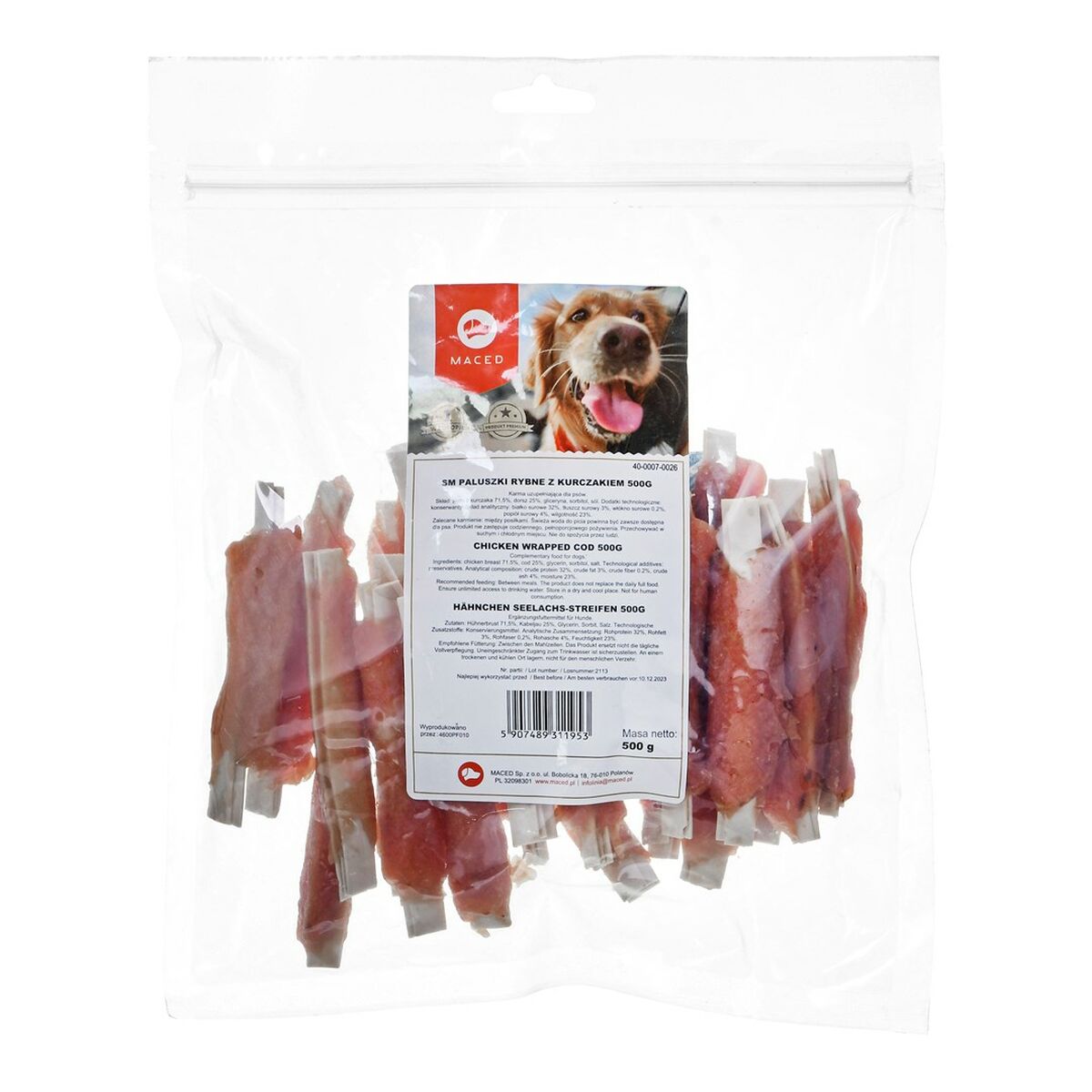 Dog Snack Maced Chicken Cod 60 g 500 g