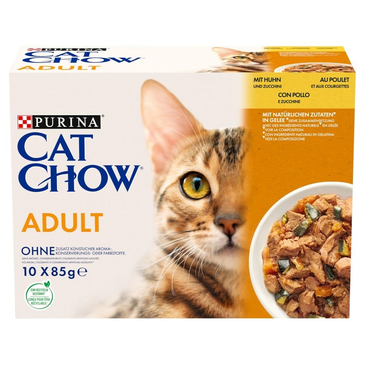 Cat food Purina Cat Chow Chicken Courgette 10 x 85 g
