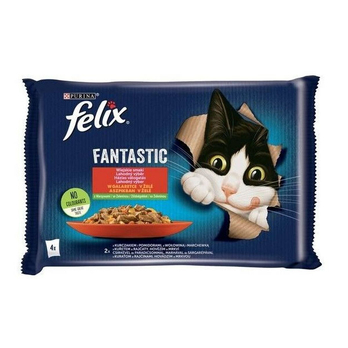 Cat food Purina Felix Fantastic Chicken Veal Carrot Tomato 340 g