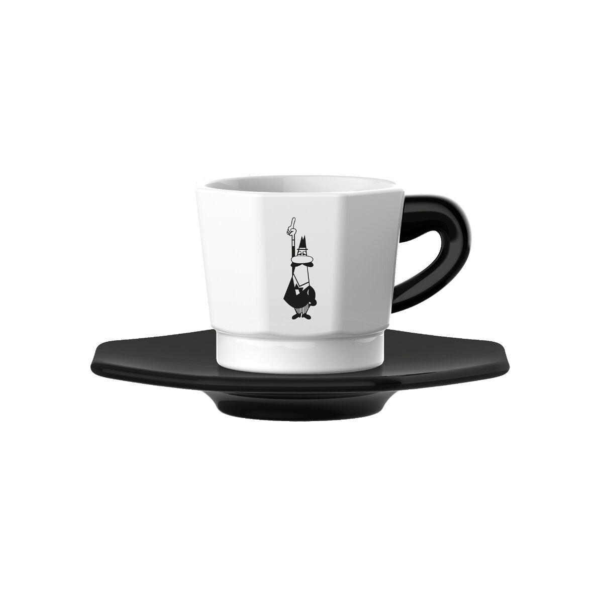 Piece Coffee Cup Set Bialetti 700000652 White Black Porcelain 75 ml (4 Units)