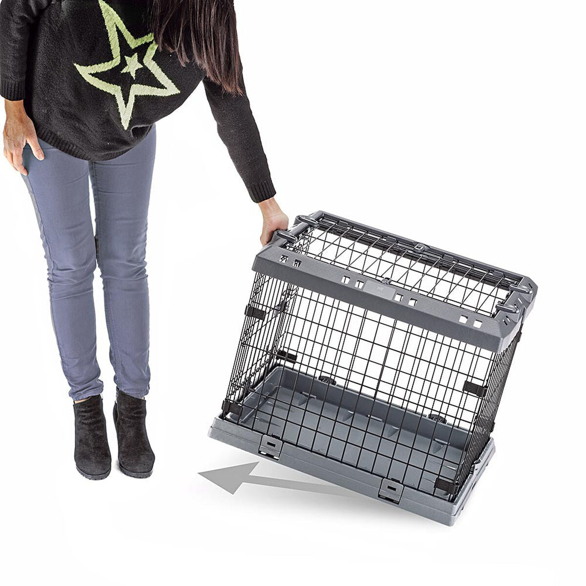 Transportkooi voor huisdieren Ferplast Superior 60 Zwart Grijs Plastic 50 x 47 x 62 cm