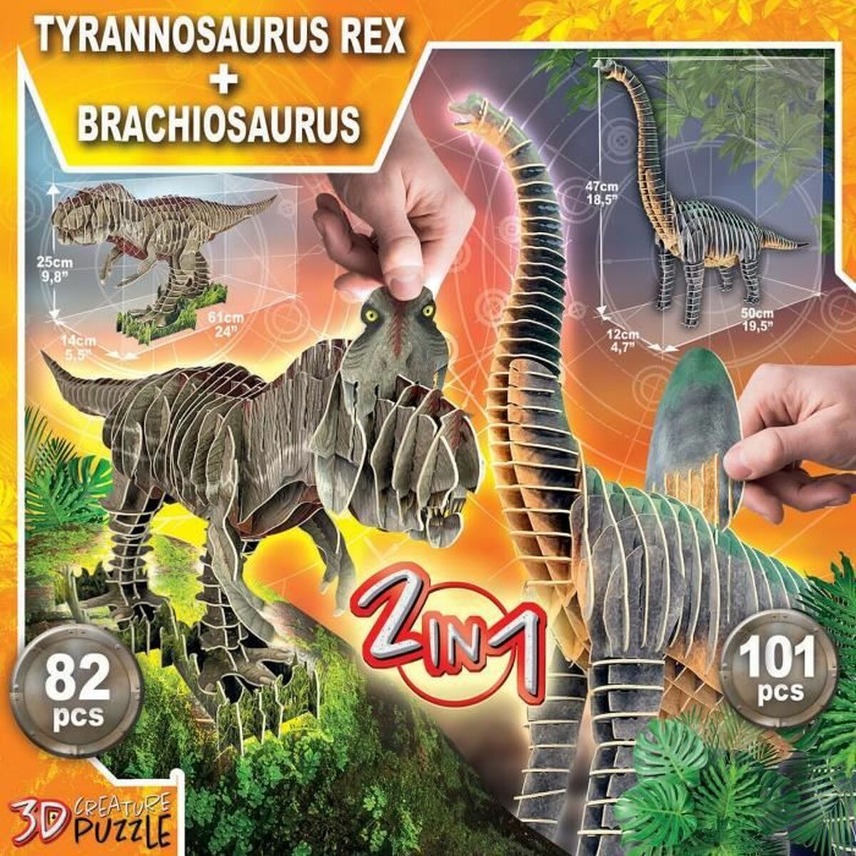 3D puzzel Educa Dinosaurussen Puzzel x 2