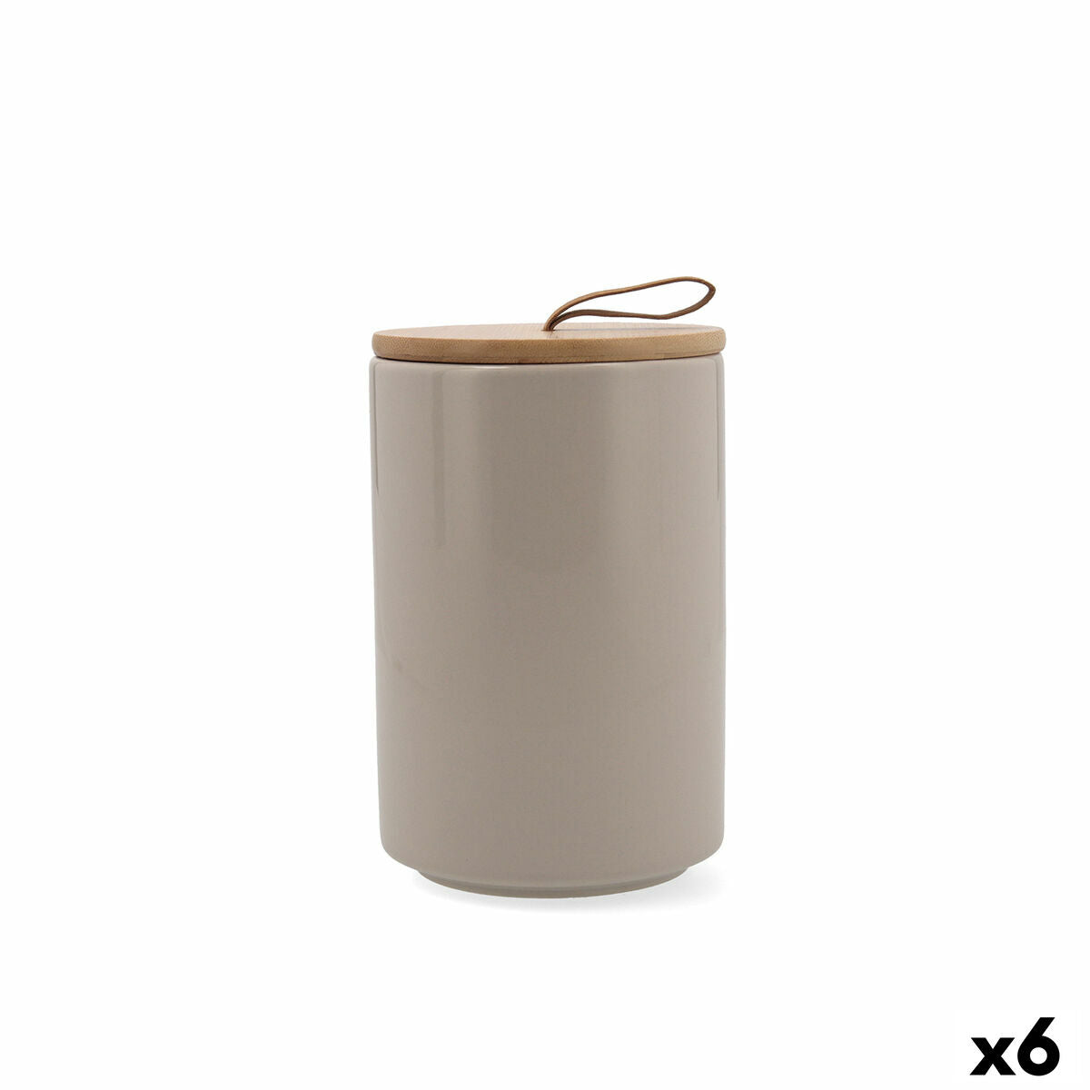 Jar Quid Ozon Beige Ceramic 10,4 x 16 cm (6 Units)