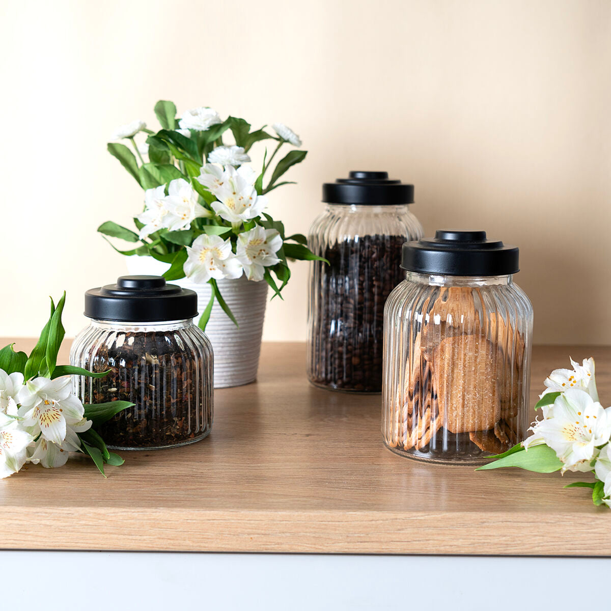 Jar Quid Maison Transparent Glass 500 ml (12 Units)