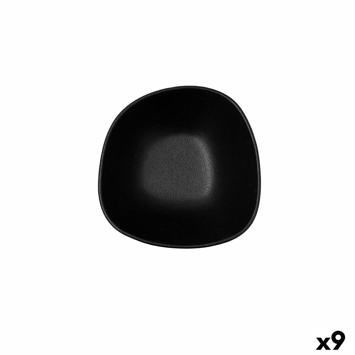 Bowl Bidasoa Fosil Black Ceramic Squared 14 X 13,9 X 6,8 CM (9Units)