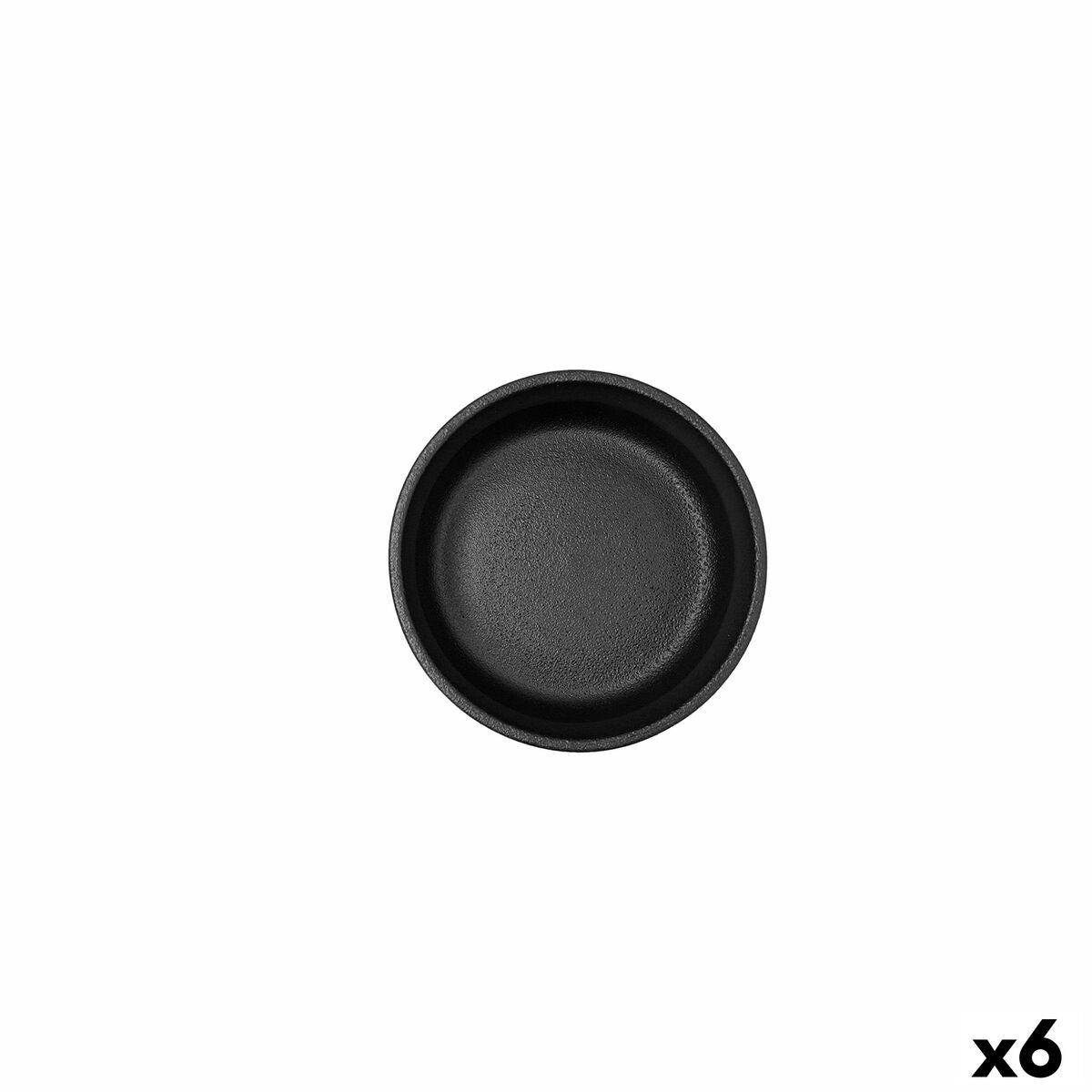 Bowl Bidasoa Fosil Black Ceramic 11,8 x 11,8 x 5,9 cm (6 Units)