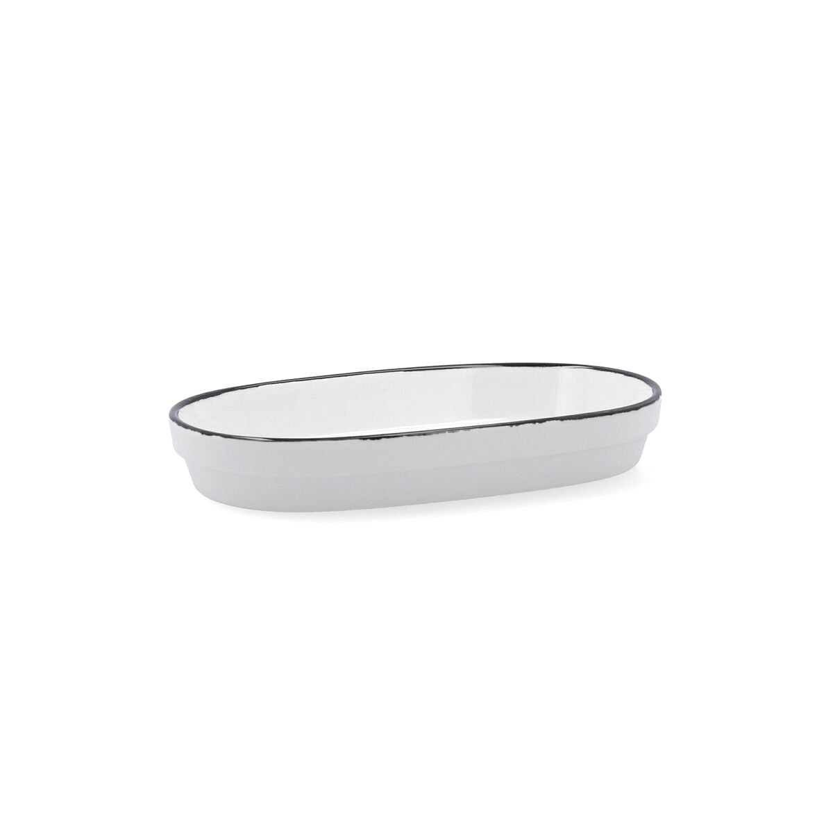 Snack tray Ariane Vital Filo White Black Ceramic Aluminium Oxide 17,3 x 2,6 x 10 cm (8 Units)