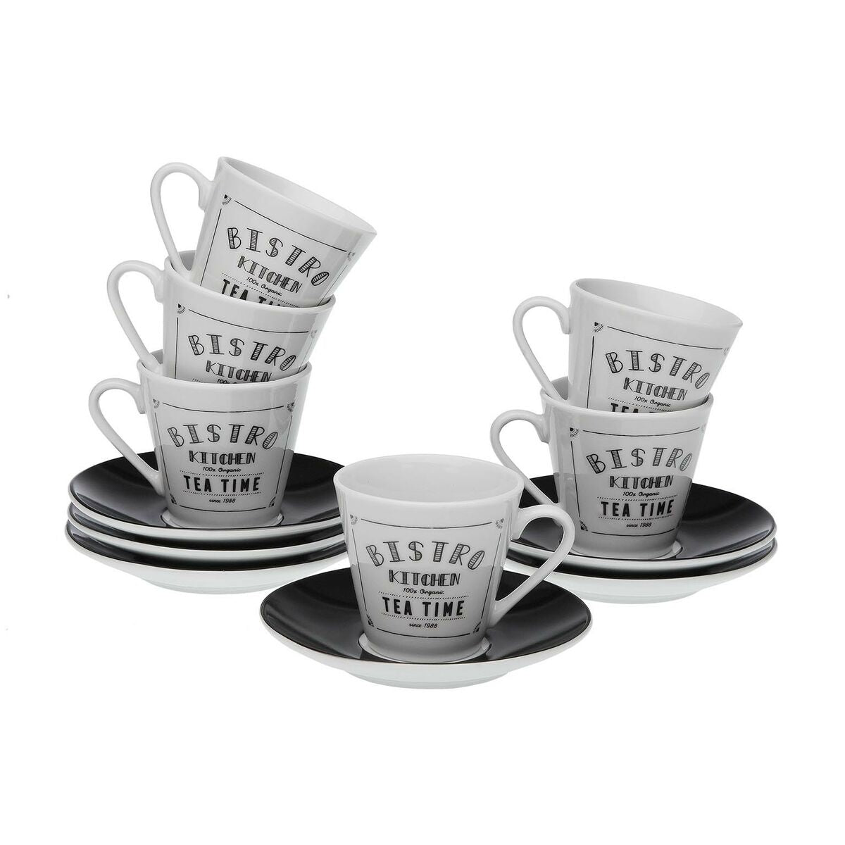 6 Piece Coffee Cup Set Versa Bistro Porcelain