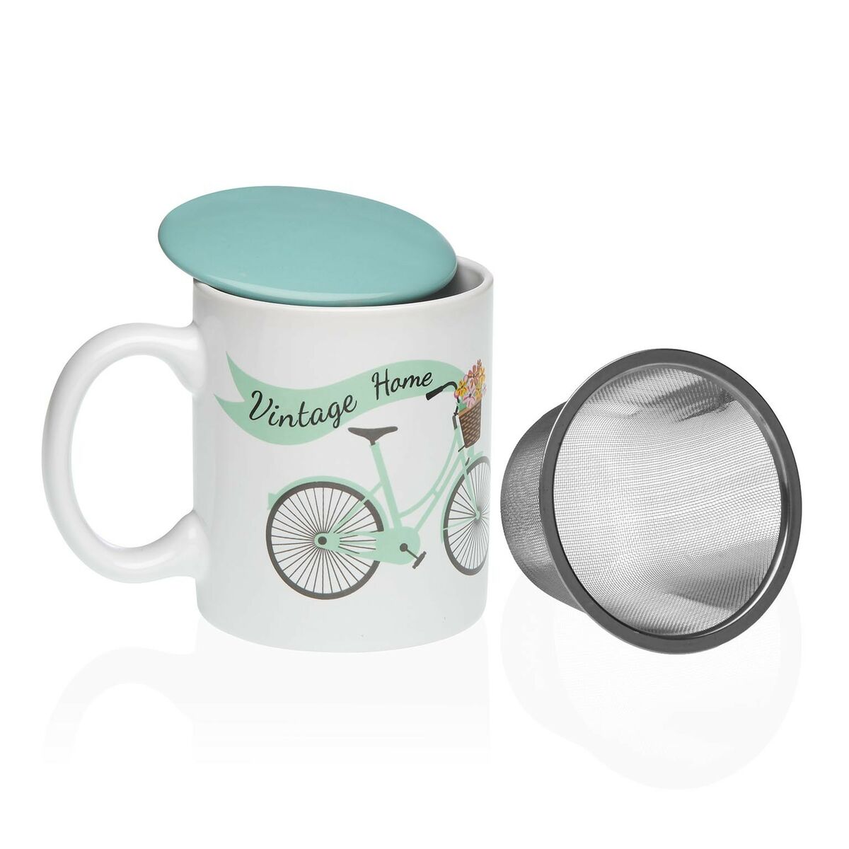 Cup with Tea Filter Versa Bicycle Stoneware