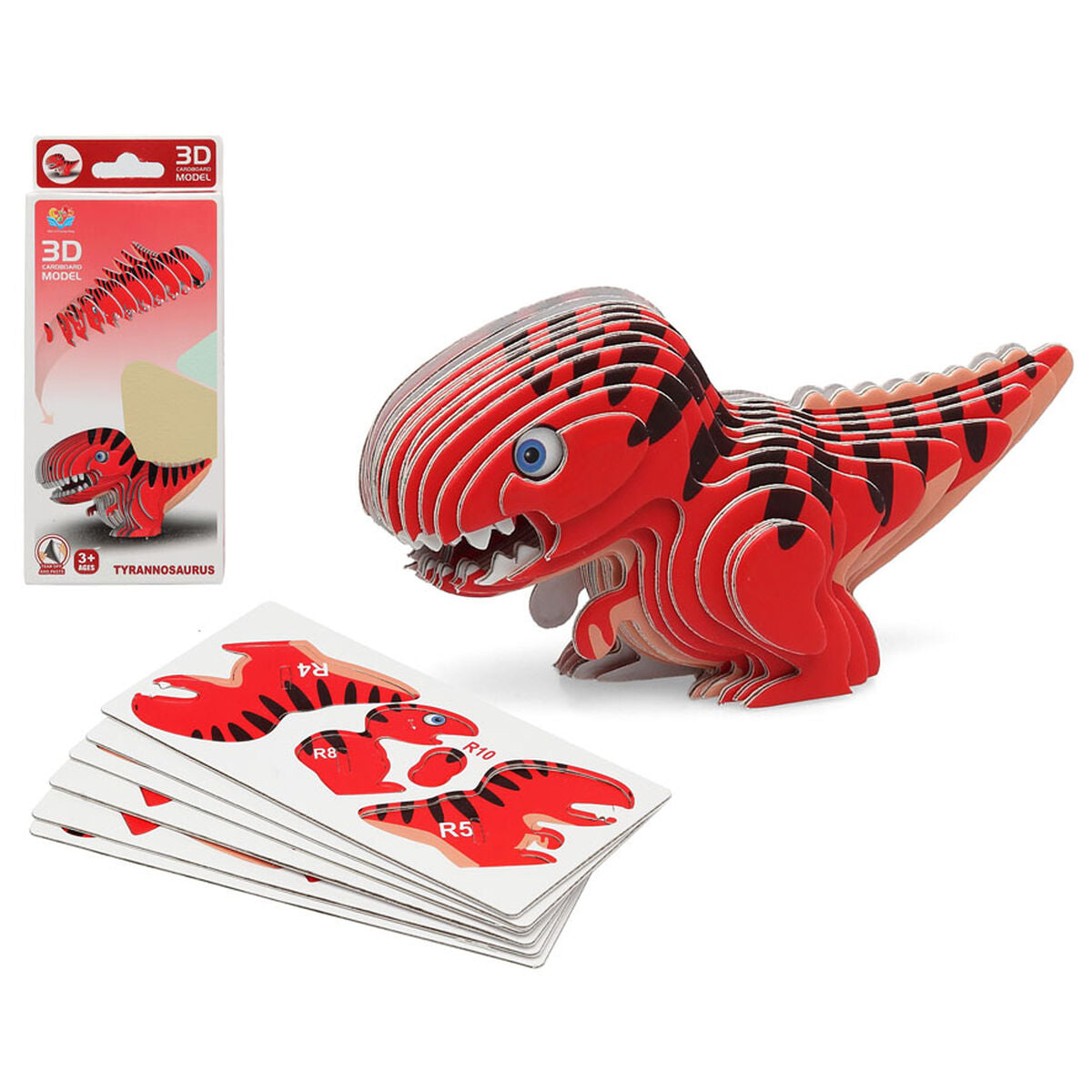 3D puzzel Dino Rood 18 x 8 cm