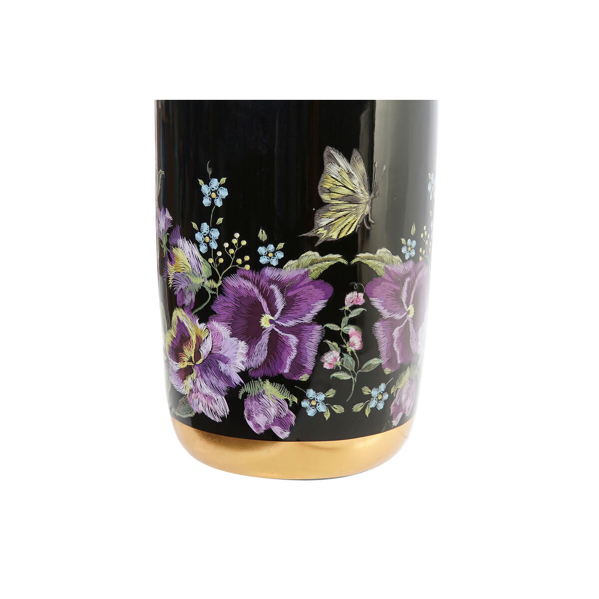 Vase DKD Home Decor Porcelain Black Shabby Chic (18 x 18 x 42 cm)