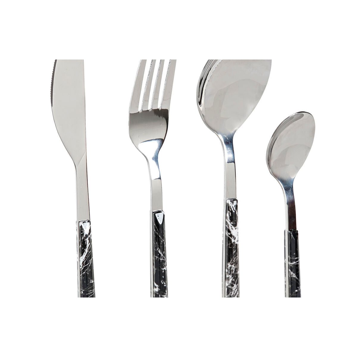 Cutlery DKD Home Decor Silver Black Stainless steel 16 Pieces (16 pcs)
