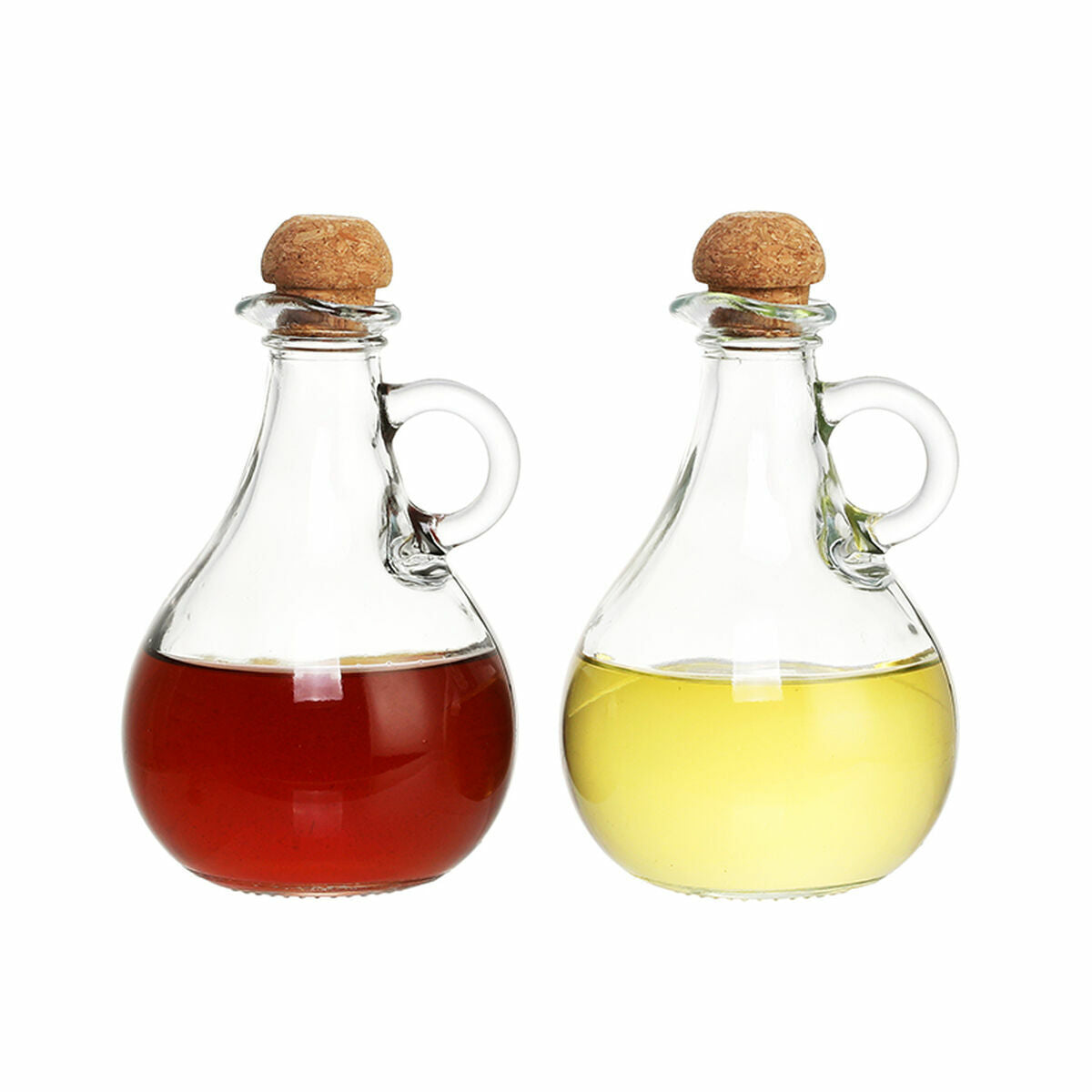 Oil and Vinegar Set DKD Home Decor Kristal Transparant Kurk 2 Onderdelen (9 x 9 x 14,5 cm) (230 ml)