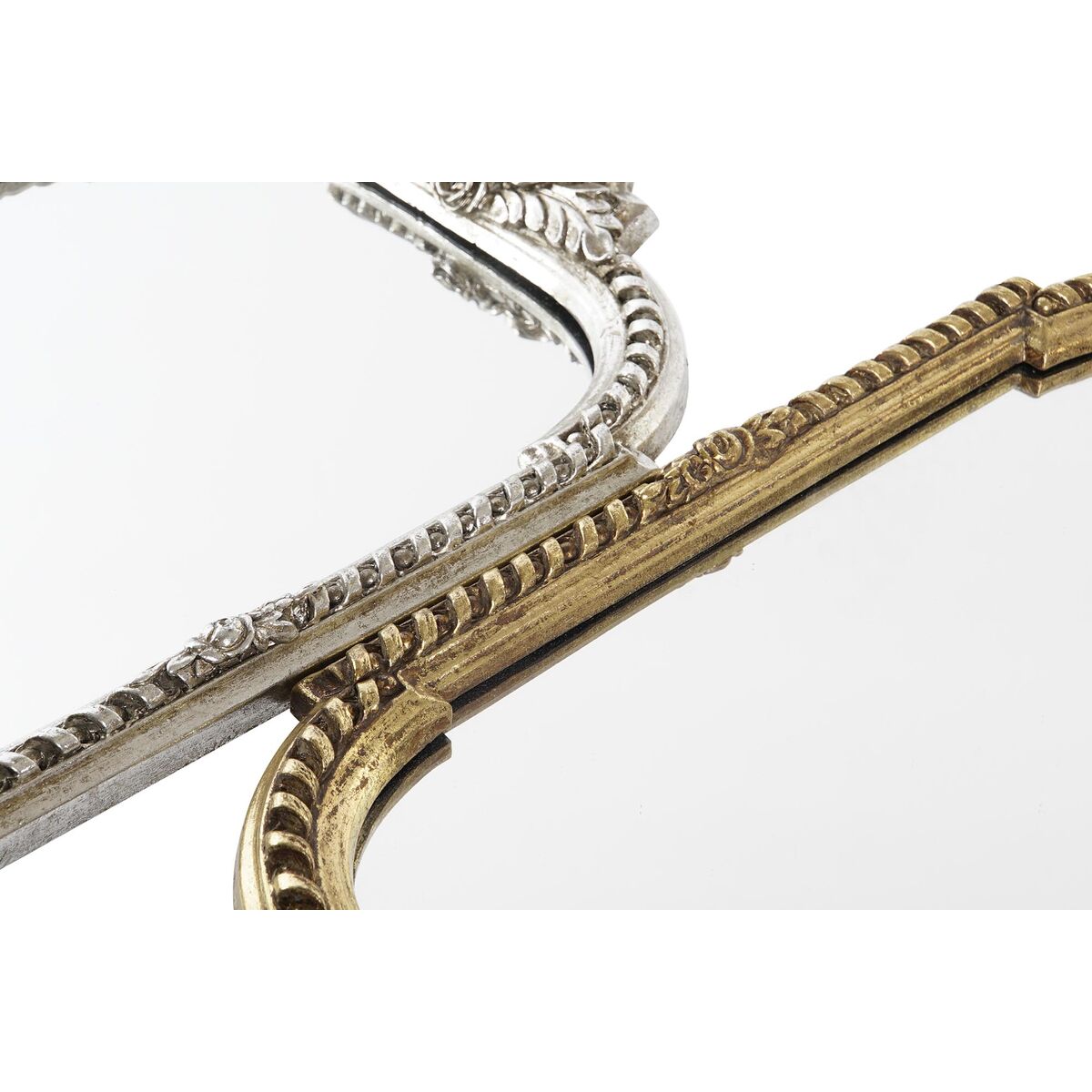 Snackdienblad DKD Home Decor Spiegel Ziverachtig Gouden Hars (40,5 x 23,5 x 4,5 cm) (2 Stuks)
