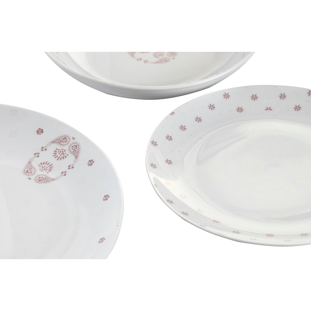 Dinnerware Set DKD Home Decor Porcelain Pink White 27 x 27 x 3 cm 18 Pieces