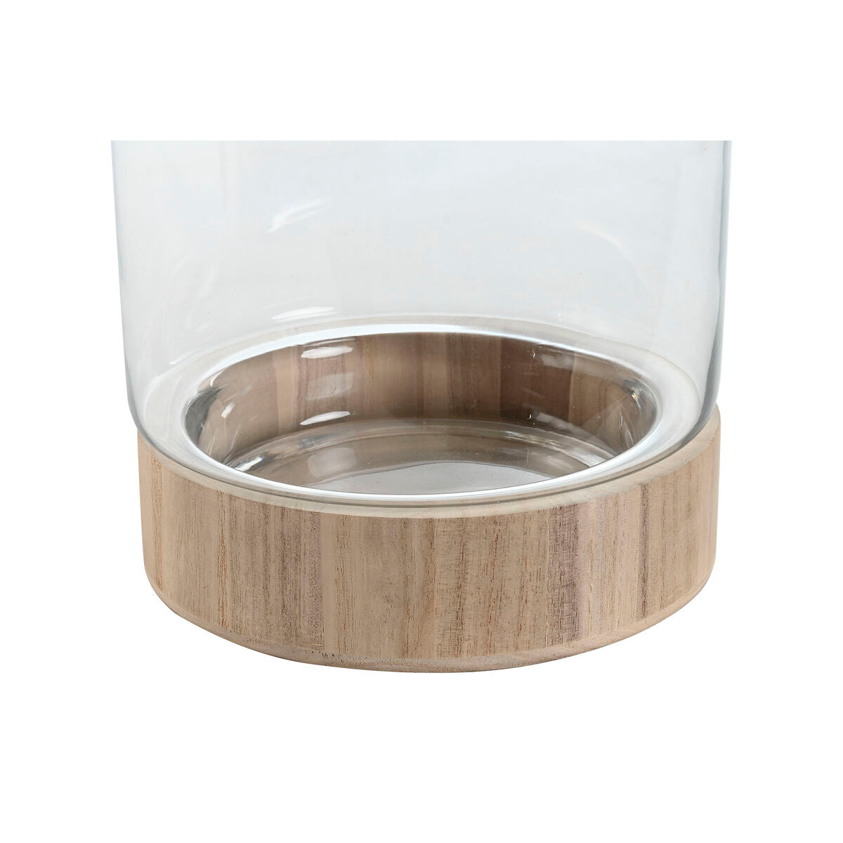 Vase Home ESPRIT Transparent Natural Wood Crystal 21 x 21 x 42 cm