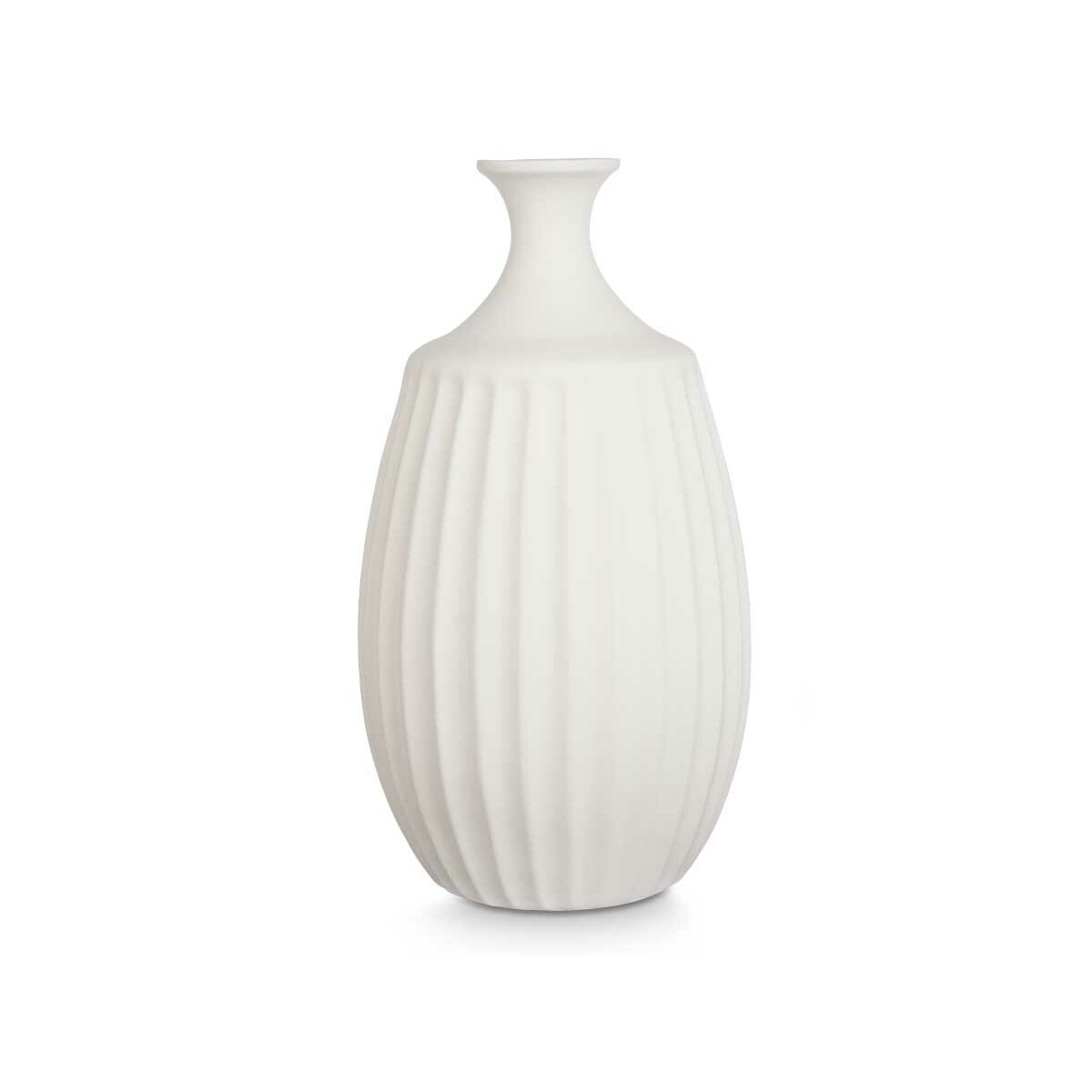 Vase Narrow White Ceramic 27 x 48 x 27 cm