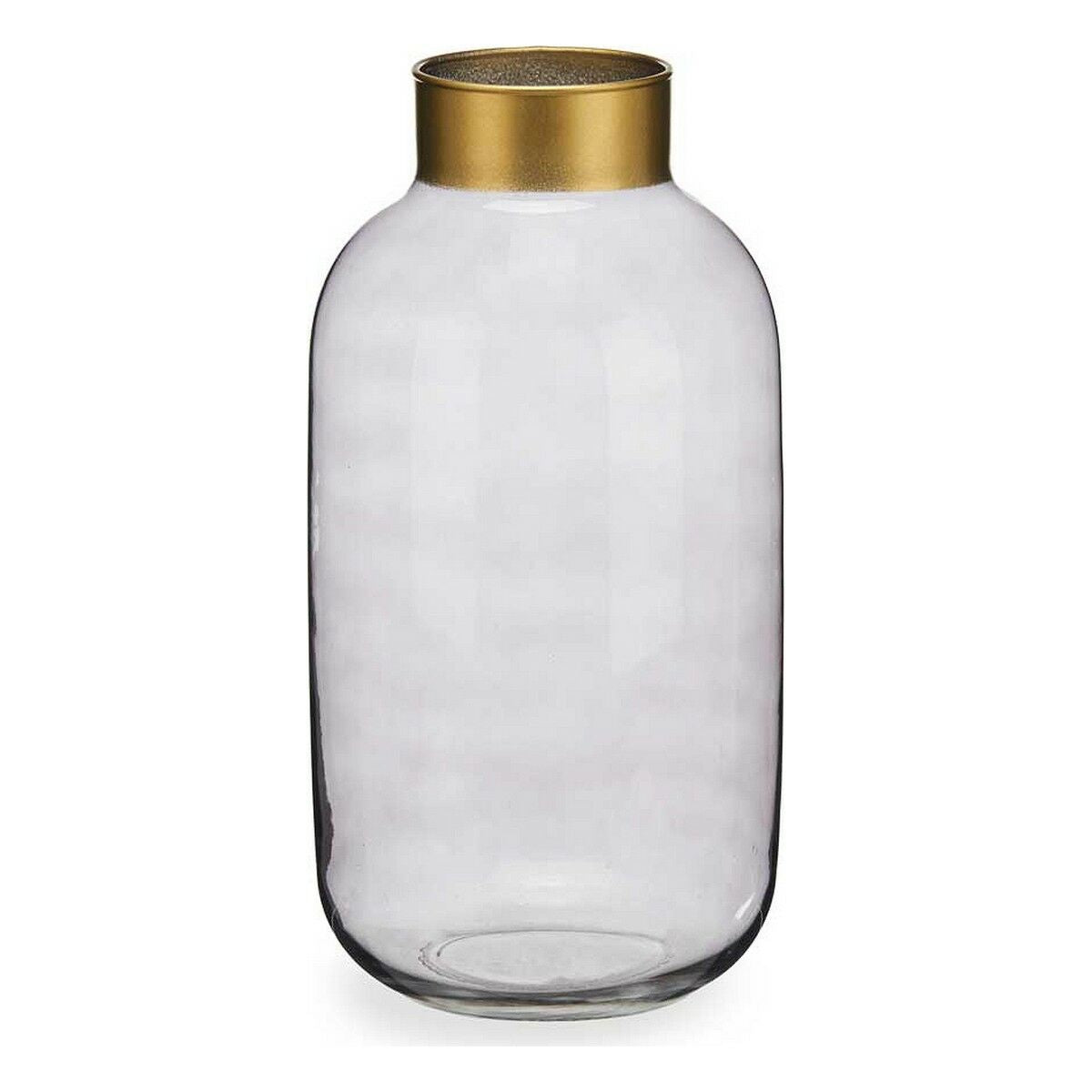 Vaas Soepel Grijs Gouden Glas (14,5 x 29,5 x 14,5 cm)