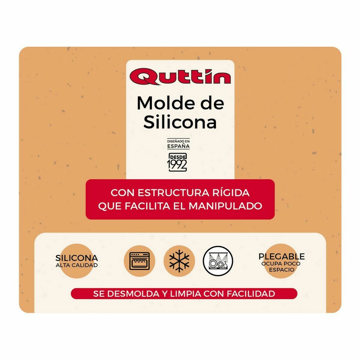 Oven Mould Quttin Silicone Rigid 27,6 x 24,2 x 5,3 cm (8 Units)