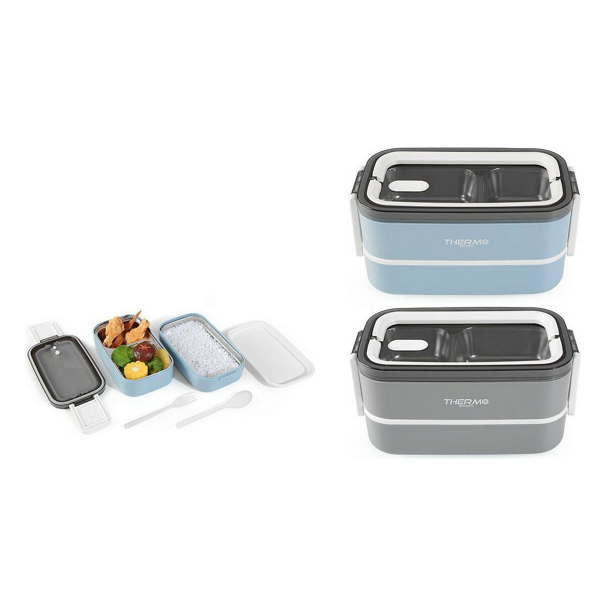 Set of lunch boxes ThermoSport Steel Plastic 1,4 L 21,5 x 12 x 12 cm (6 Units)
